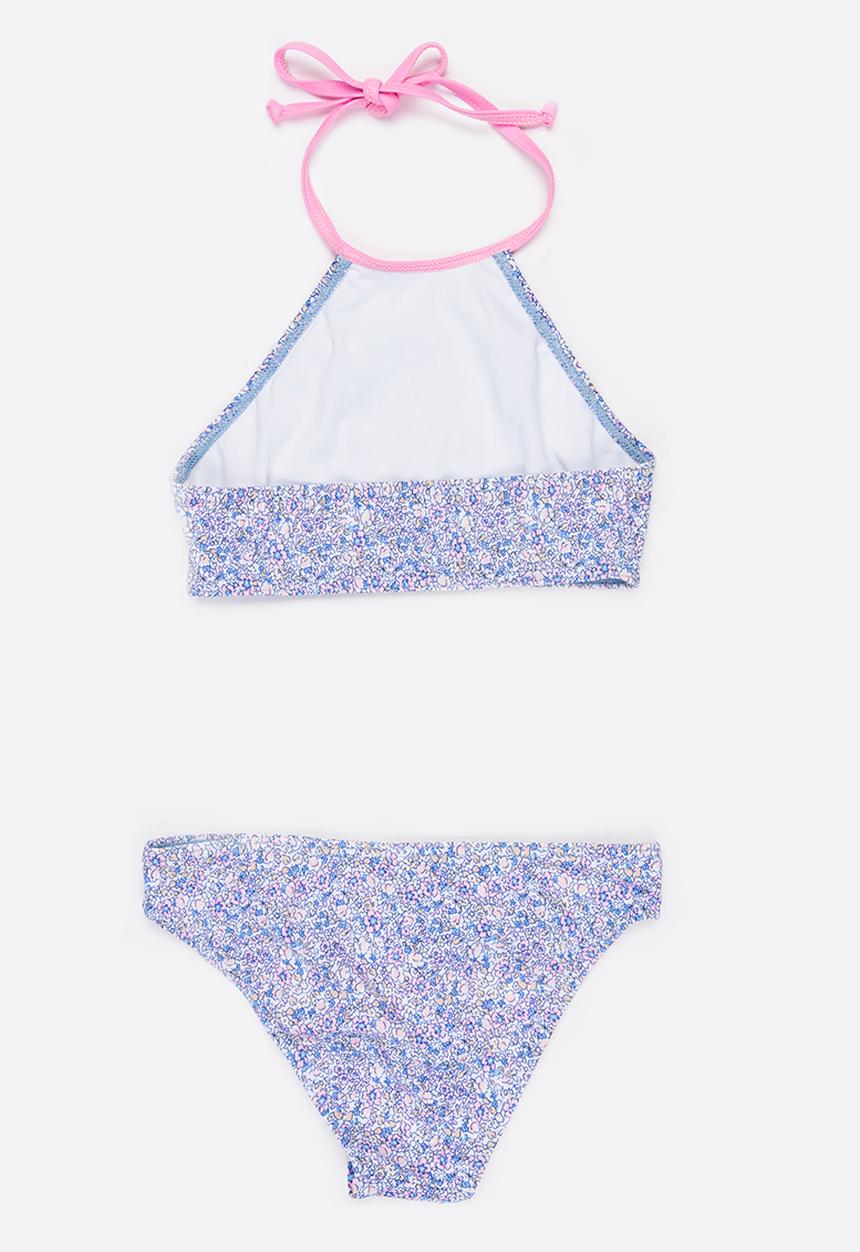 Sun Things - Ditsy Pink Halter Top & Bottom Set Multi-colour