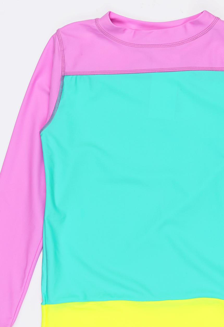 Pop Candy - Colour Block Rash Vest Multi-colour