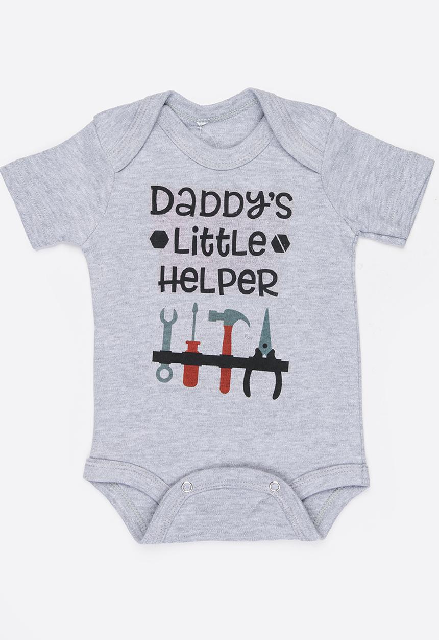 Funky Shop - Little helper baby grow - grey