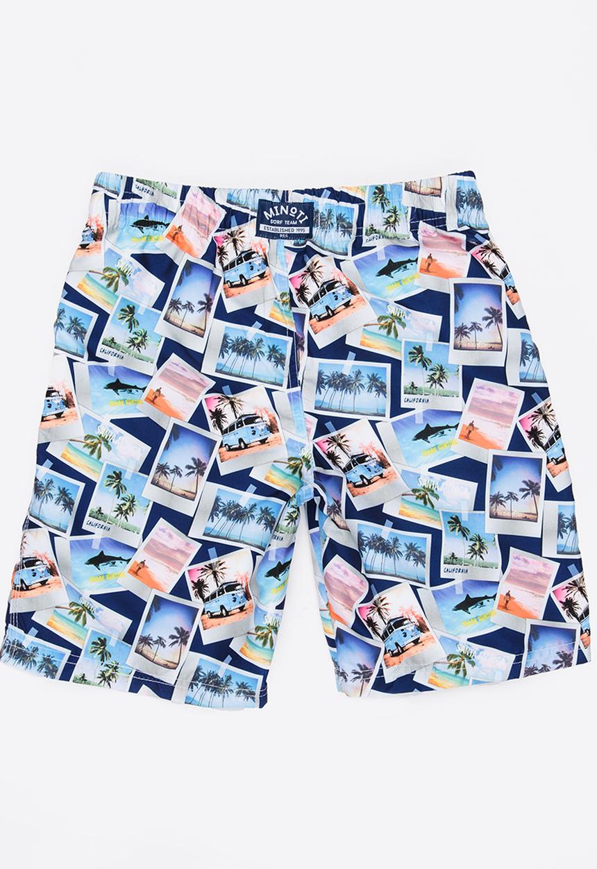 MINOTI - Polaroid AOP Swimshorts Multi-colour