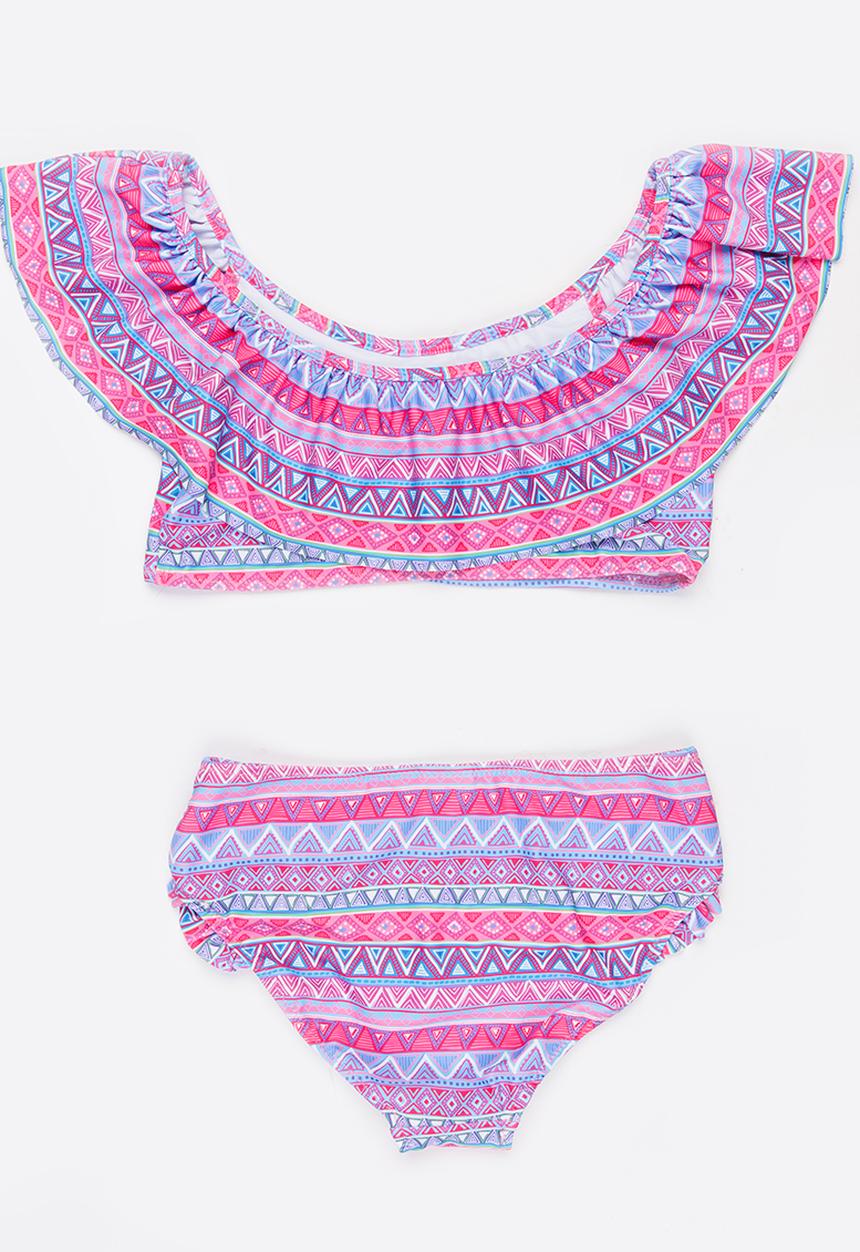 MINOTI - Bikini 2 Piece Off the Shoulder Frilled Bikini Set Multi-colour