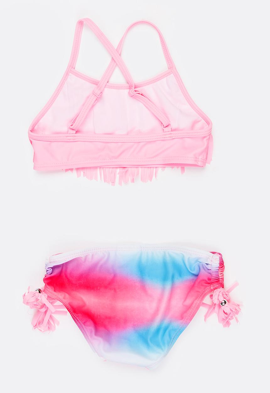 MINOTI - Bikini 2 Piece Fringe Laser Cut Set Mid Pink