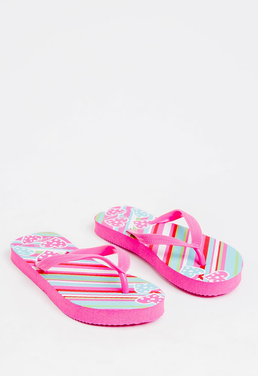 Pop Candy - Printed Flip Flops Dark Pink