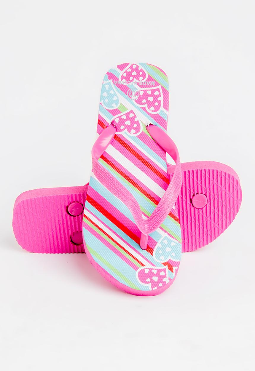 Pop Candy - Printed Flip Flops Dark Pink