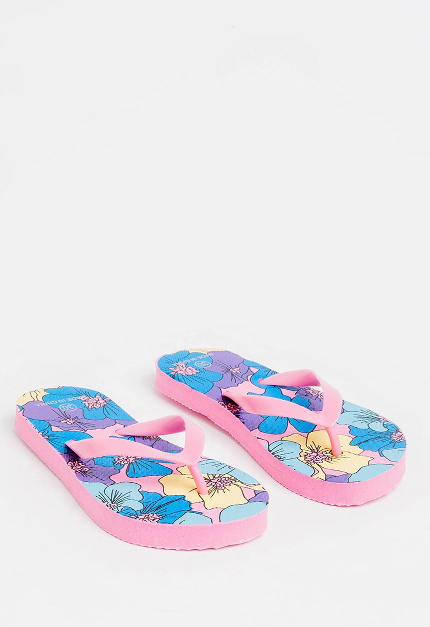 Pop Candy - Printed Flip Flops Mid Pink