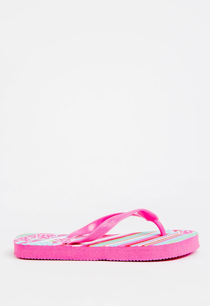 Pop Candy - Printed Flip Flops Dark Pink