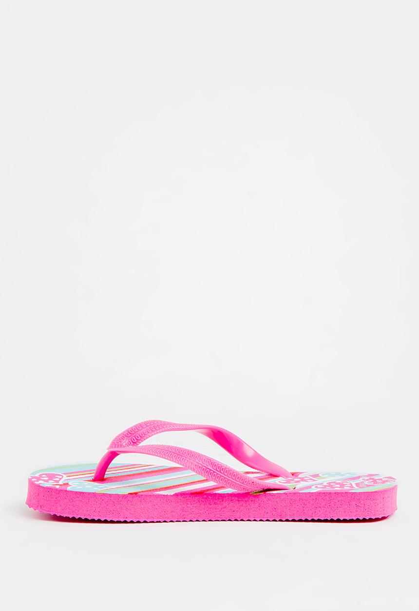 Pop Candy - Printed Flip Flops Dark Pink