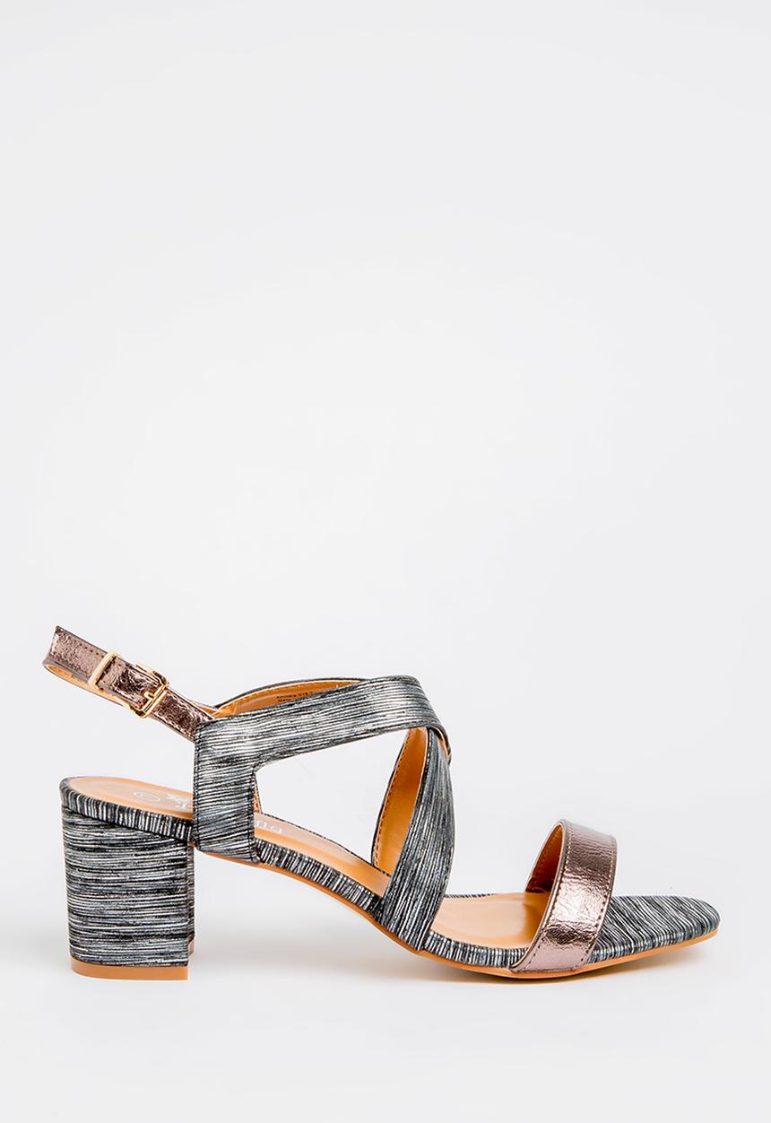 Butterfly Feet - Amarah Strapped Blocked Heels Black