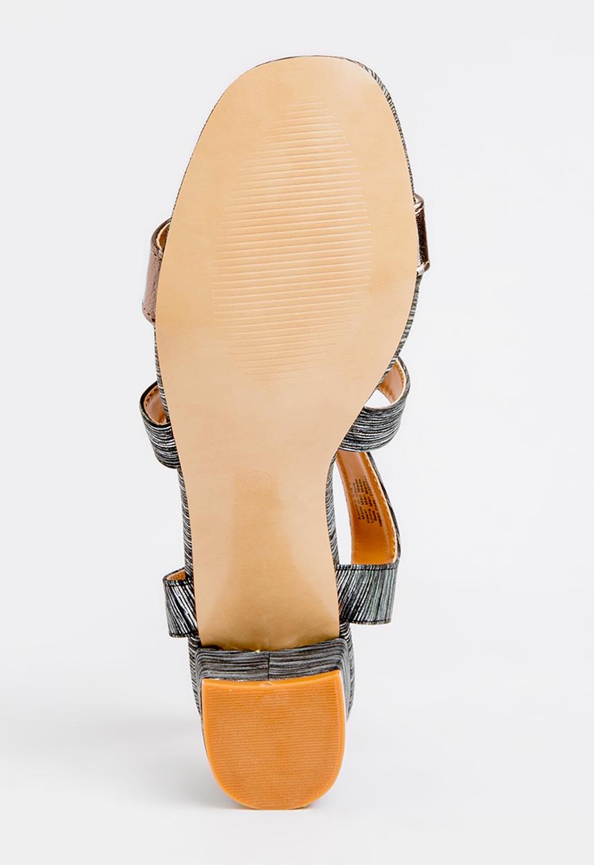 Butterfly Feet - Amarah Strapped Blocked Heels Black