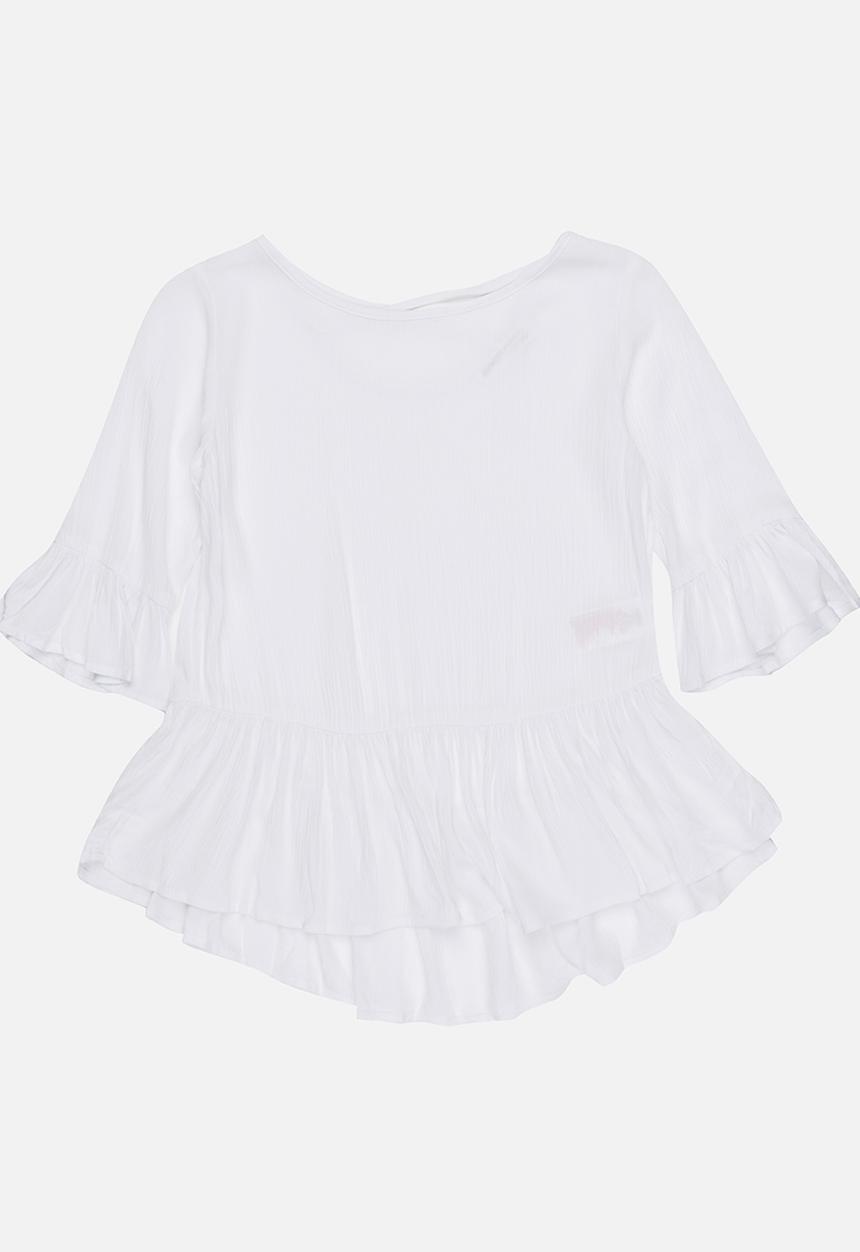 MINOTI - Rebel Woven Frill detail Top Off White
