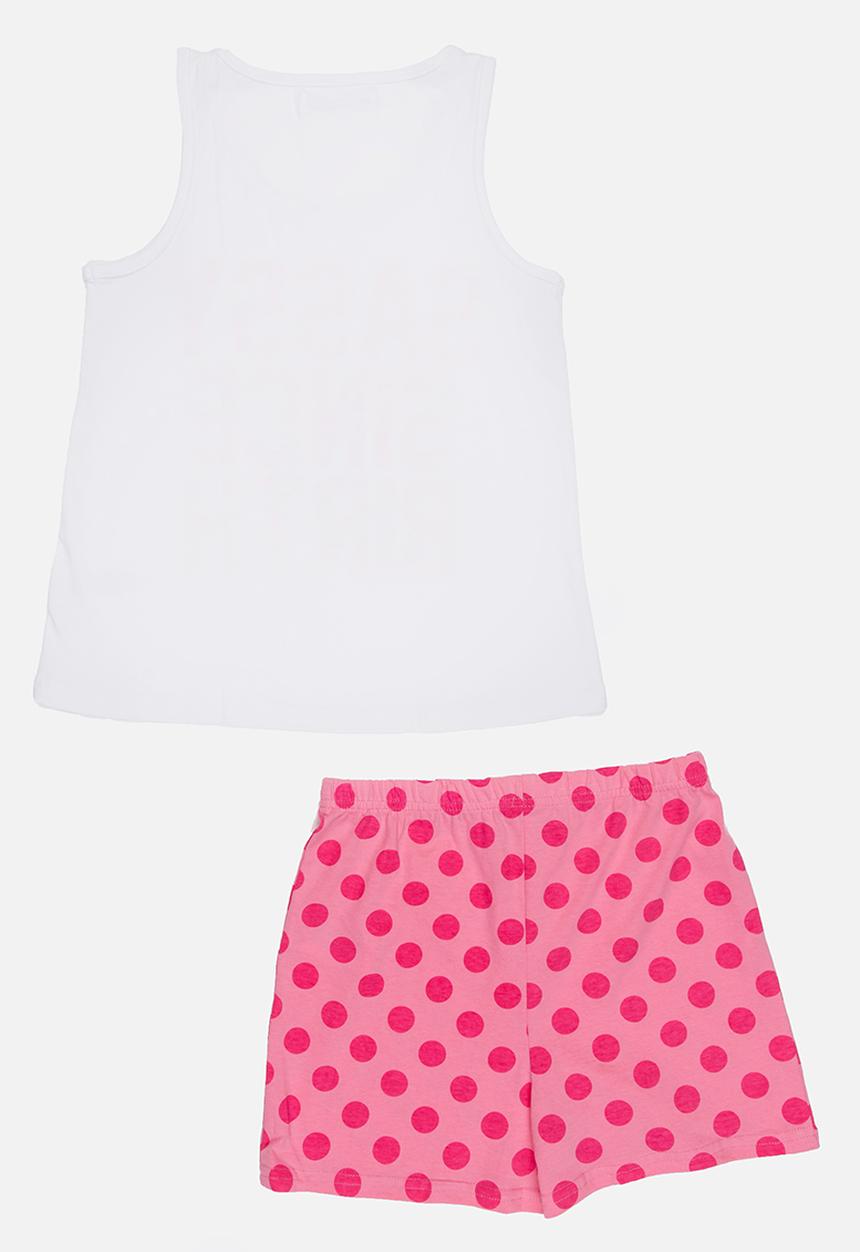 MINOTI - Yawn Printed 2 Piece PJ Set Dark Pink