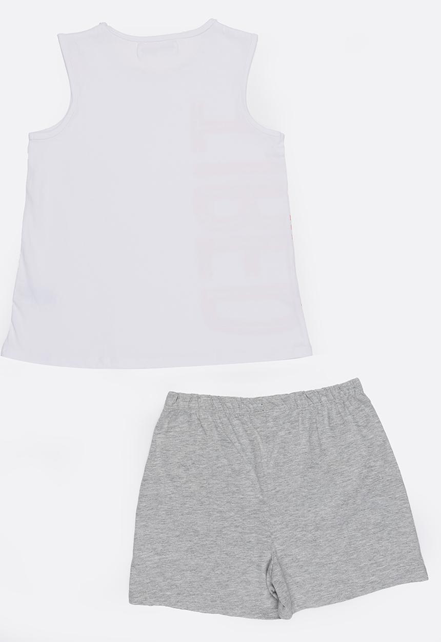 MINOTI - Yawn Printed 2 Piece PJ Set - White