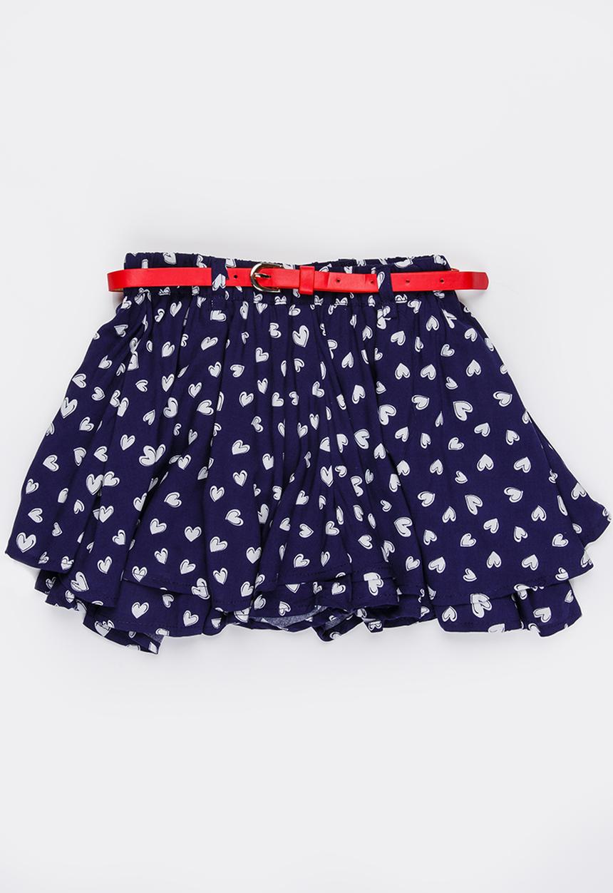 MINOTI - Rebel AOP Culottes with PU Belt Navy