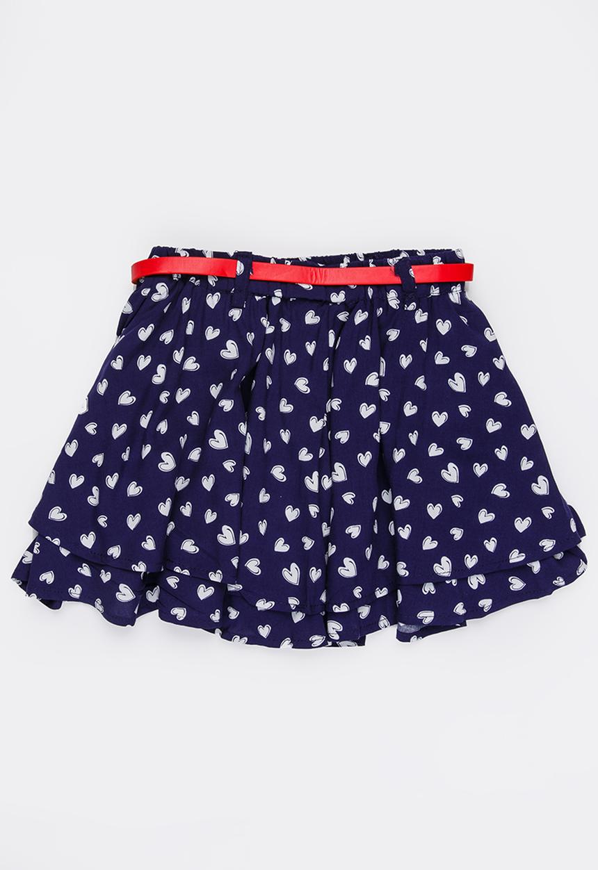 MINOTI - Rebel AOP Culottes with PU Belt Navy