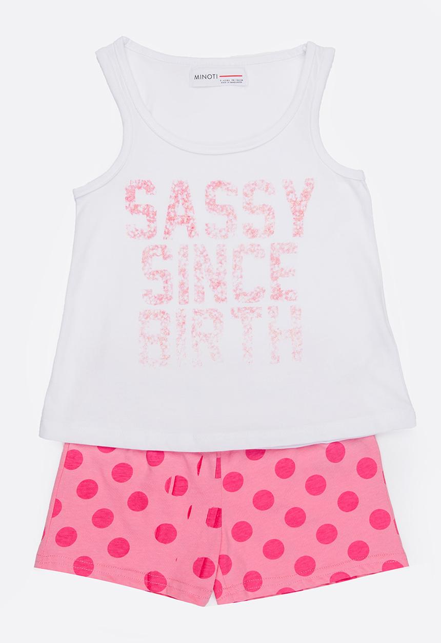 MINOTI - Yawn printed 2 piece pyjamas set - pink