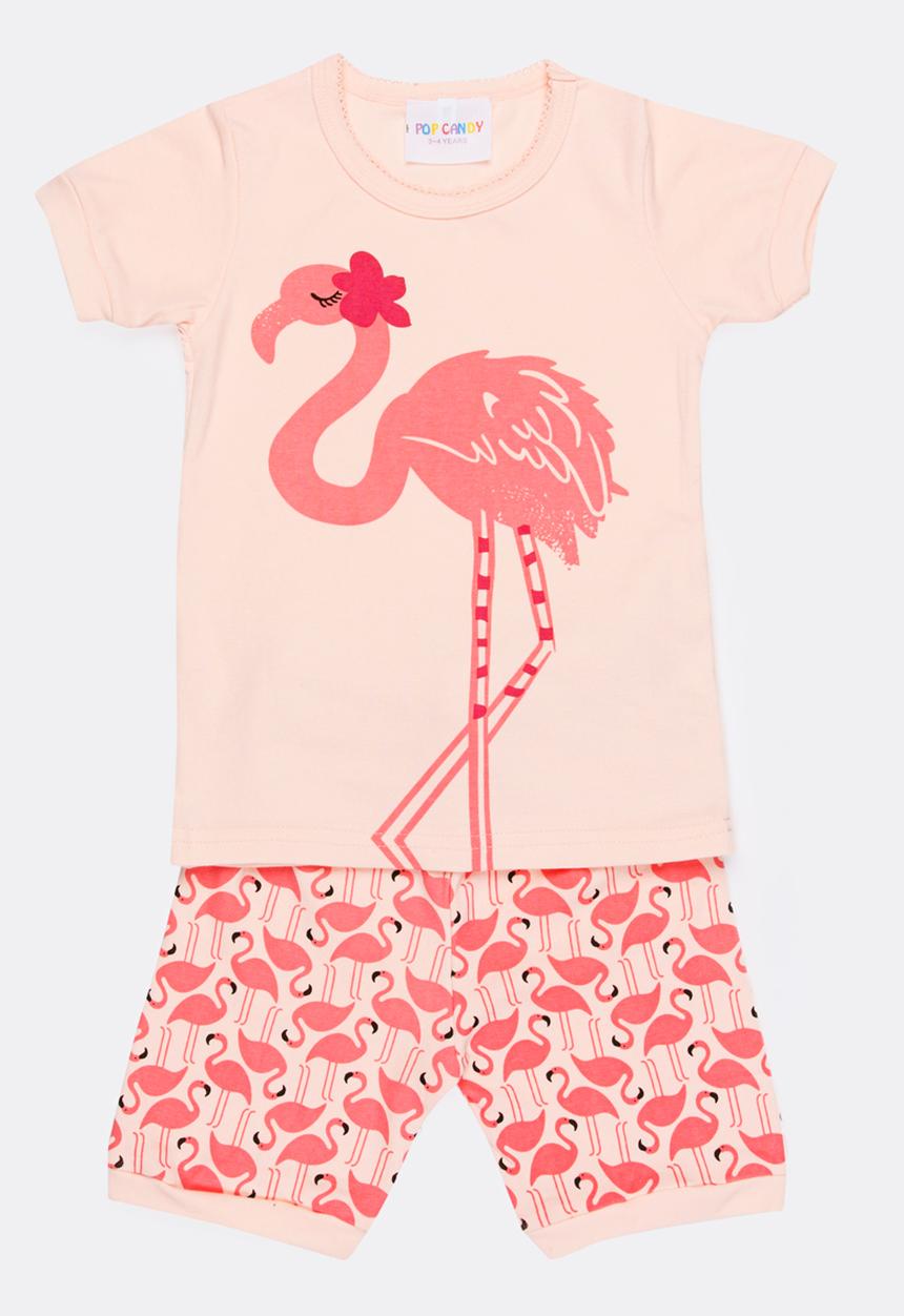 Pop Candy - Short Sleeve Printed Pj Set - pink