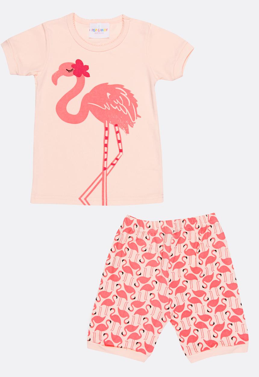 Pop Candy - Short Sleeve Printed Pj Set - pink