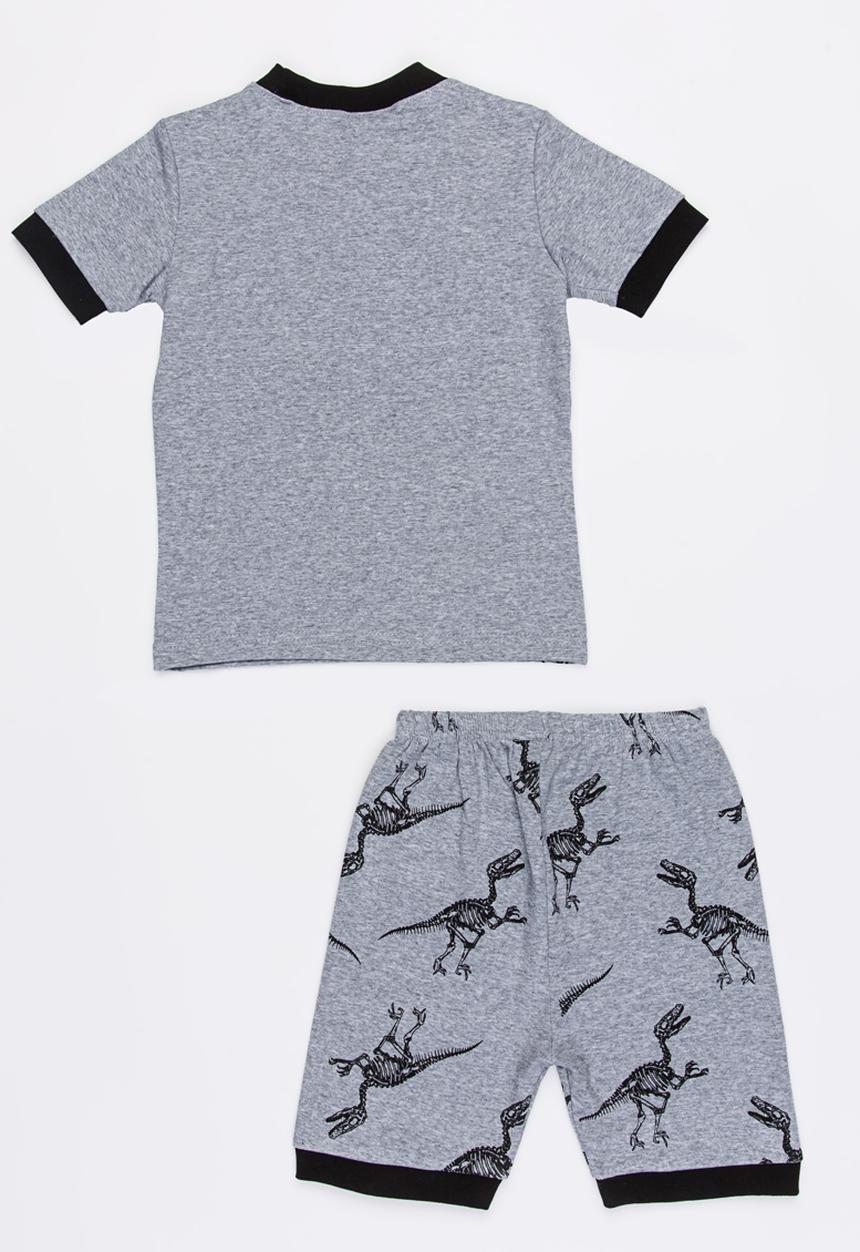 Pop Candy - Short Sleeve Printed Pj Set - grey melange 