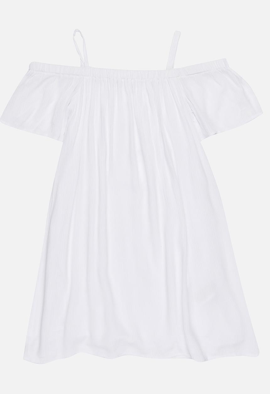 MINOTI - Glasto Cold Shoulder Woven Crape Dress White