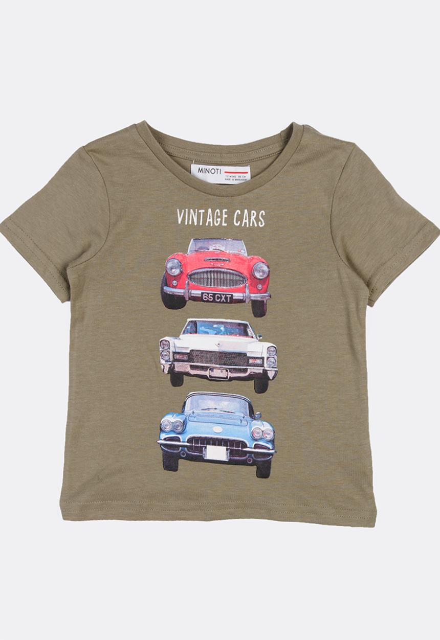 MINOTI - Basic Photographic Vintage Car Print Tee Khaki Green