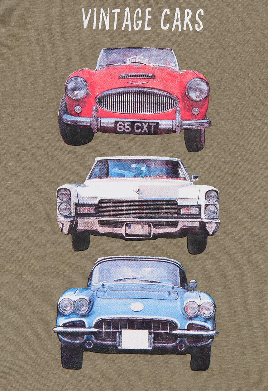 MINOTI - Basic Photographic Vintage Car Print Tee Khaki Green