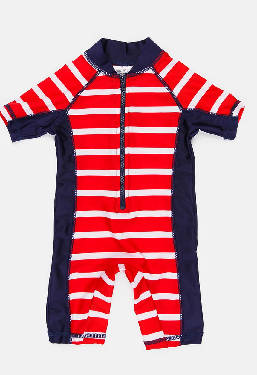 MINOTI - Infants boys red stripe rash all in one - red