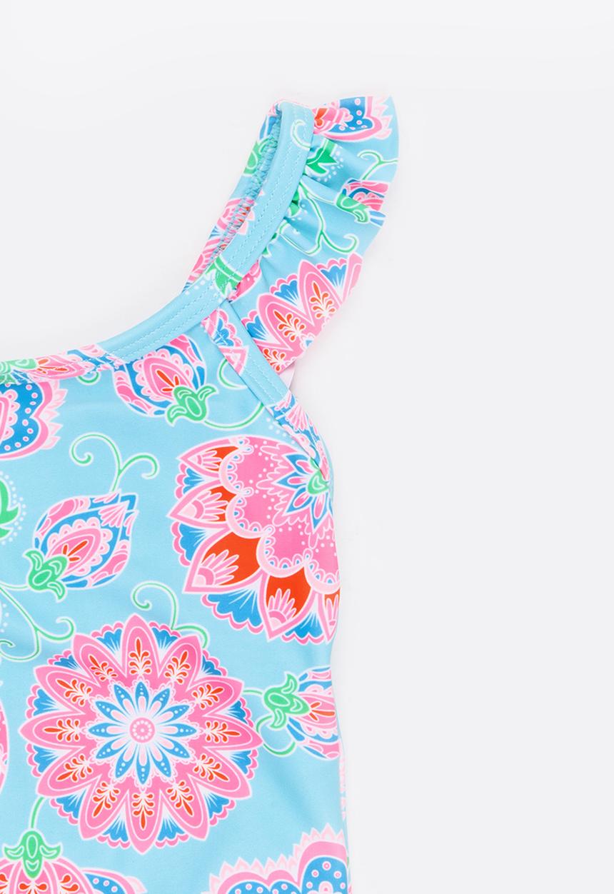 MINOTI - 1 Piece AOP Swimsuit with Frill detail Multi-colour