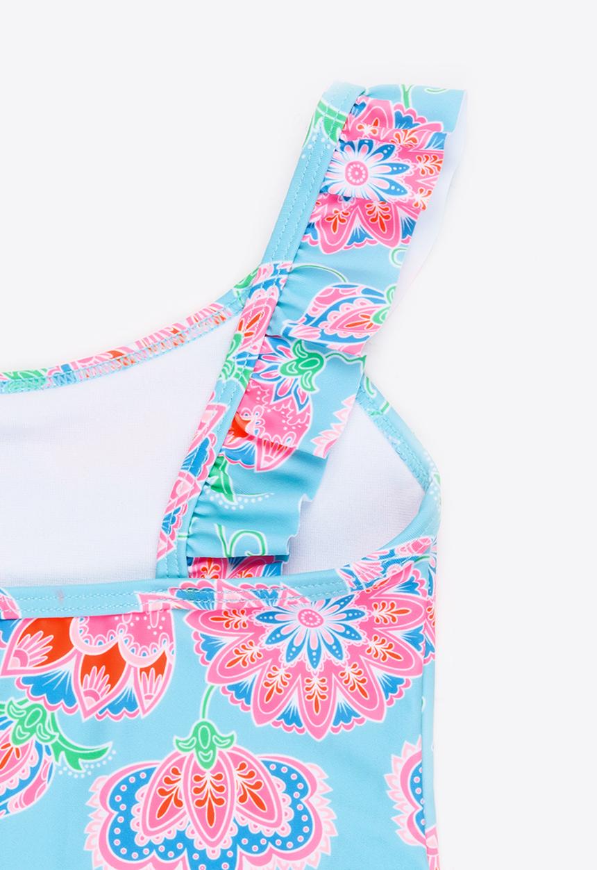 MINOTI - 1 Piece AOP Swimsuit with Frill detail Multi-colour