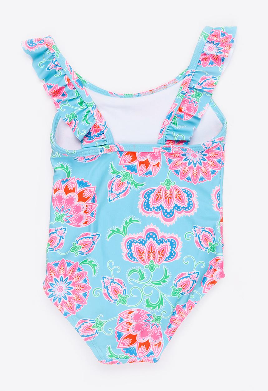 MINOTI - 1 Piece AOP Swimsuit with Frill detail Multi-colour