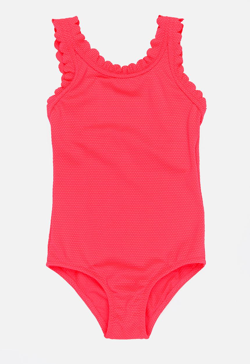 MINOTI - 1 Piece Laser Cut Swimsuit Coral