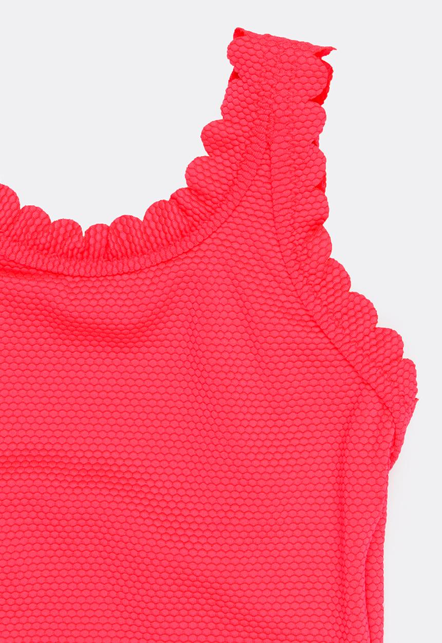 MINOTI - 1 Piece Laser Cut Swimsuit Coral