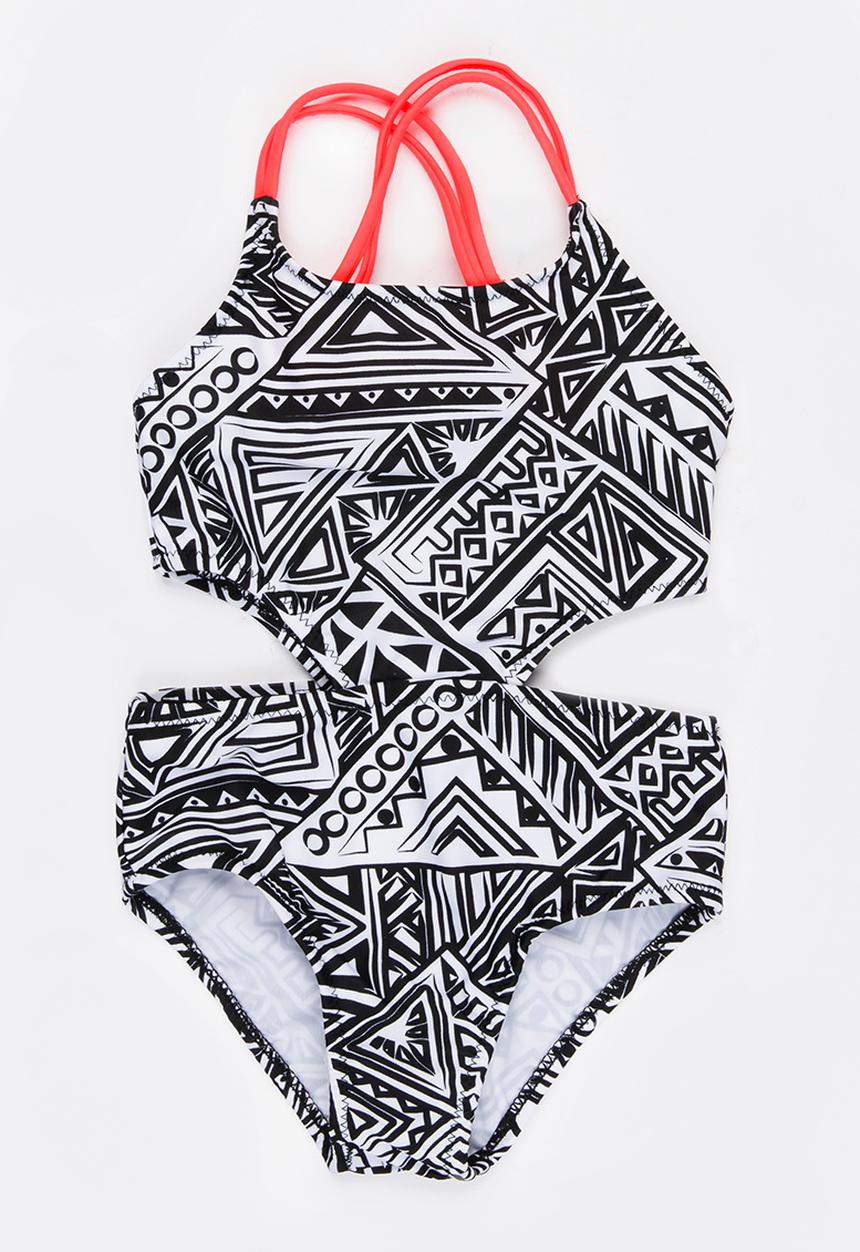 MINOTI - 1 Piece AOP Cut Out Swimsuit Multi-colour