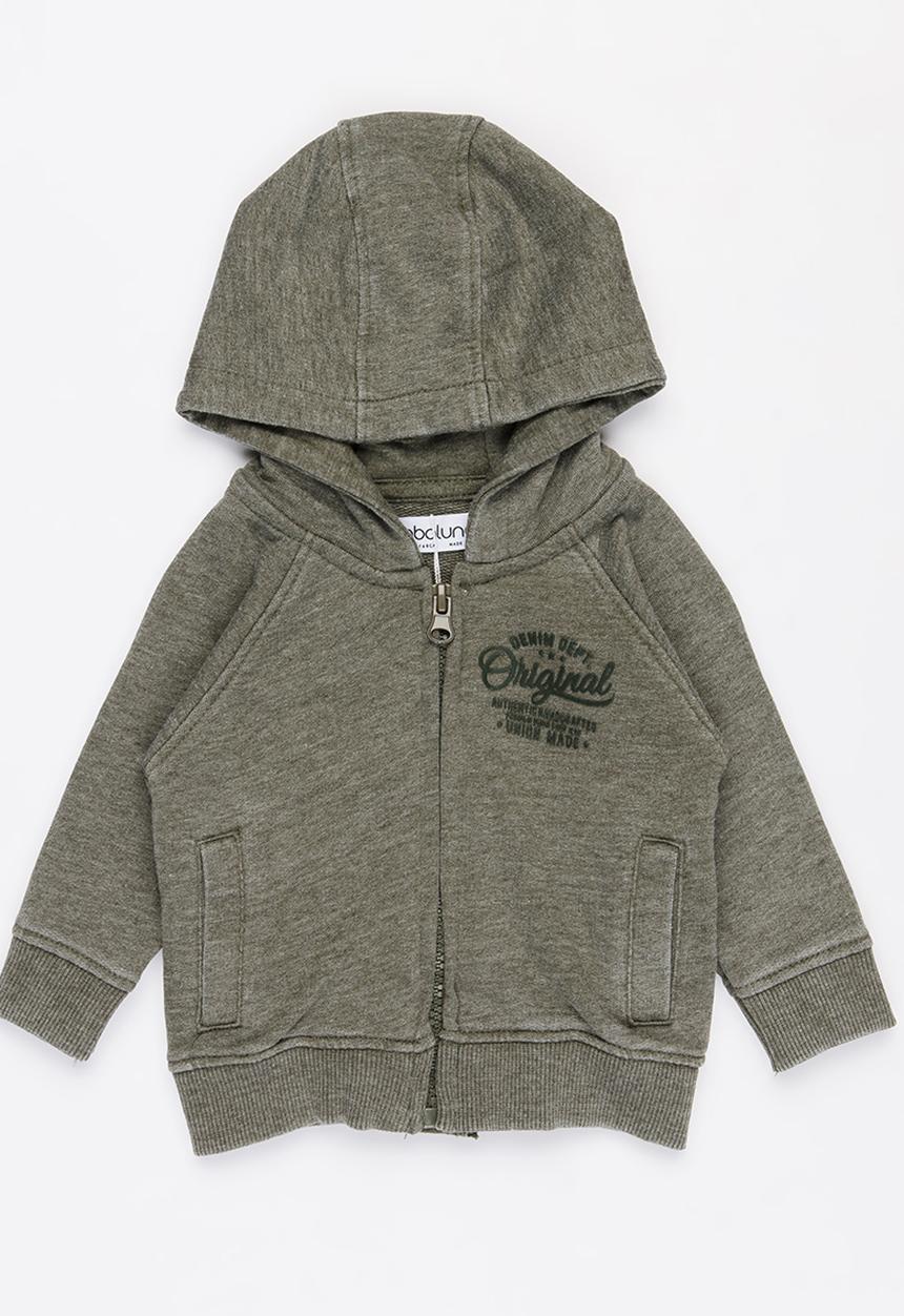 MINOTI - Cactus slub fleece hoodie - green