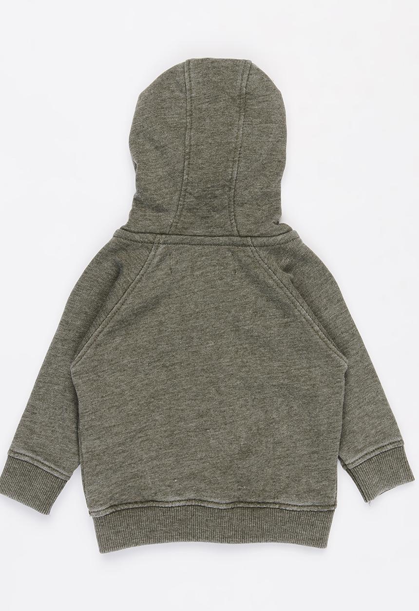 MINOTI - Cactus slub fleece hoodie - green