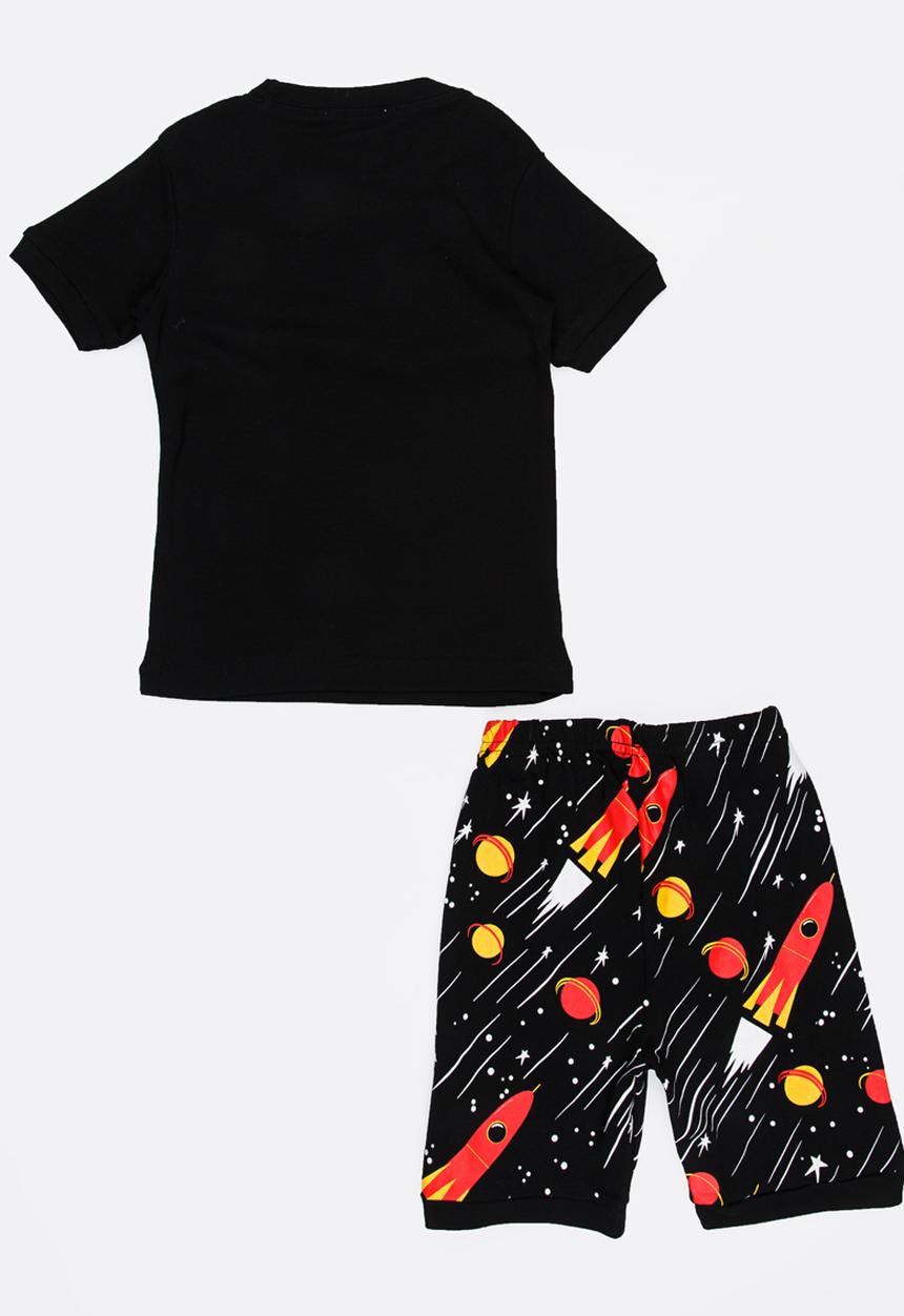 Pop Candy - Short Sleeve Printed Pj Set - black