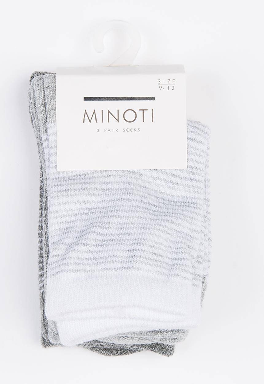 MINOTI - 3 Pack Stripe Socks Multi-colour