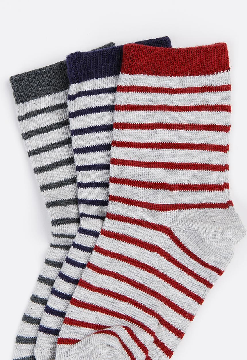 MINOTI - 3 Pack stripe ankle socks - multi