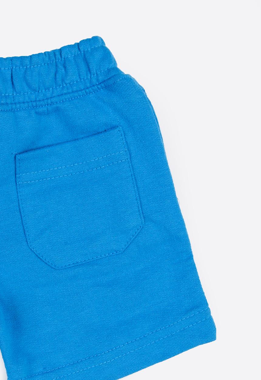 MINOTI - For real slogan fleece shorts - blue