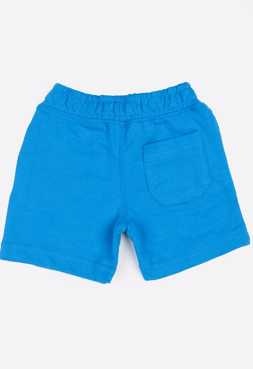 MINOTI - For real slogan fleece shorts - blue