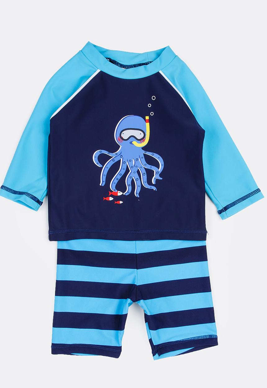 MINOTI - Infants boys octopus rash set - navy