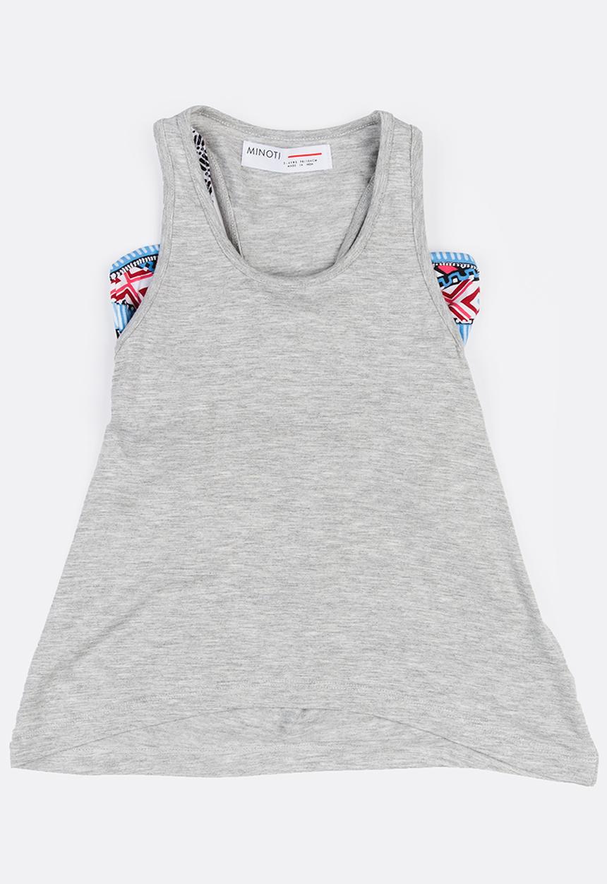 MINOTI - Glasto Slouchy Double Layered Vest & AOP Bandeau Grey