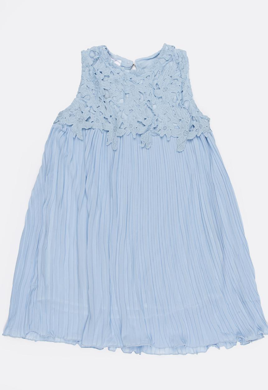 Pop Candy - Laser Cut Lace Top Pale Blue