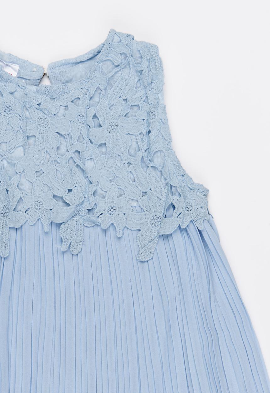 Pop Candy - Laser Cut Lace Top Pale Blue