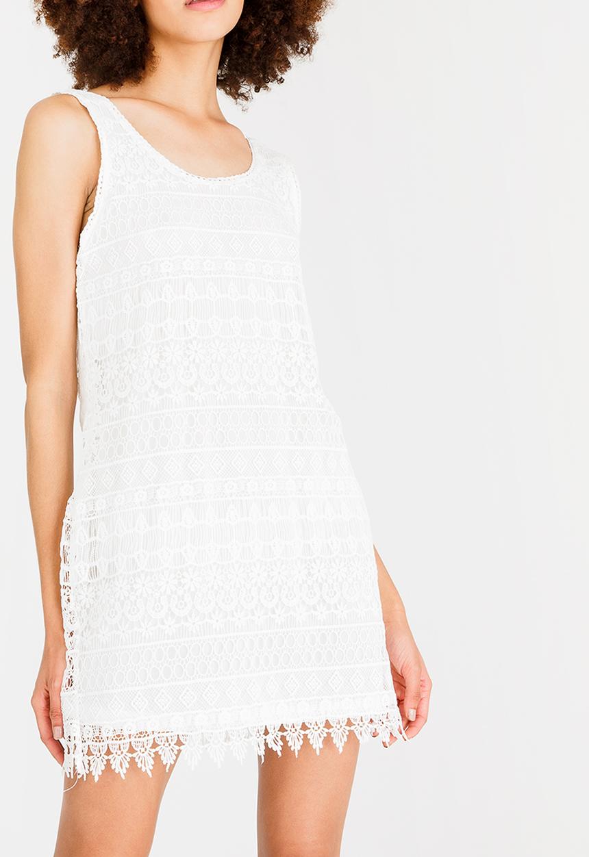 c(inch) - Crochet Detail Dress White