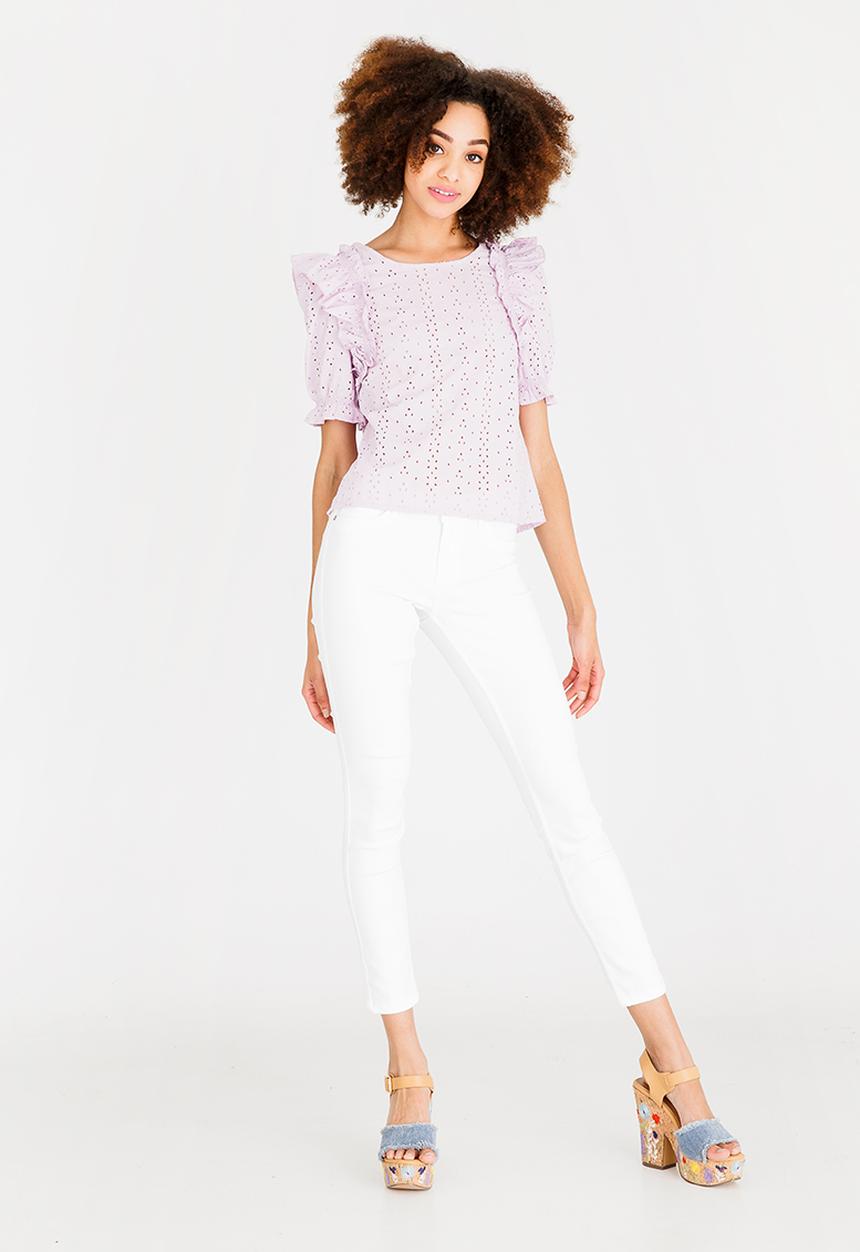 ONLY - Larissa Broderie Top Pale Purple