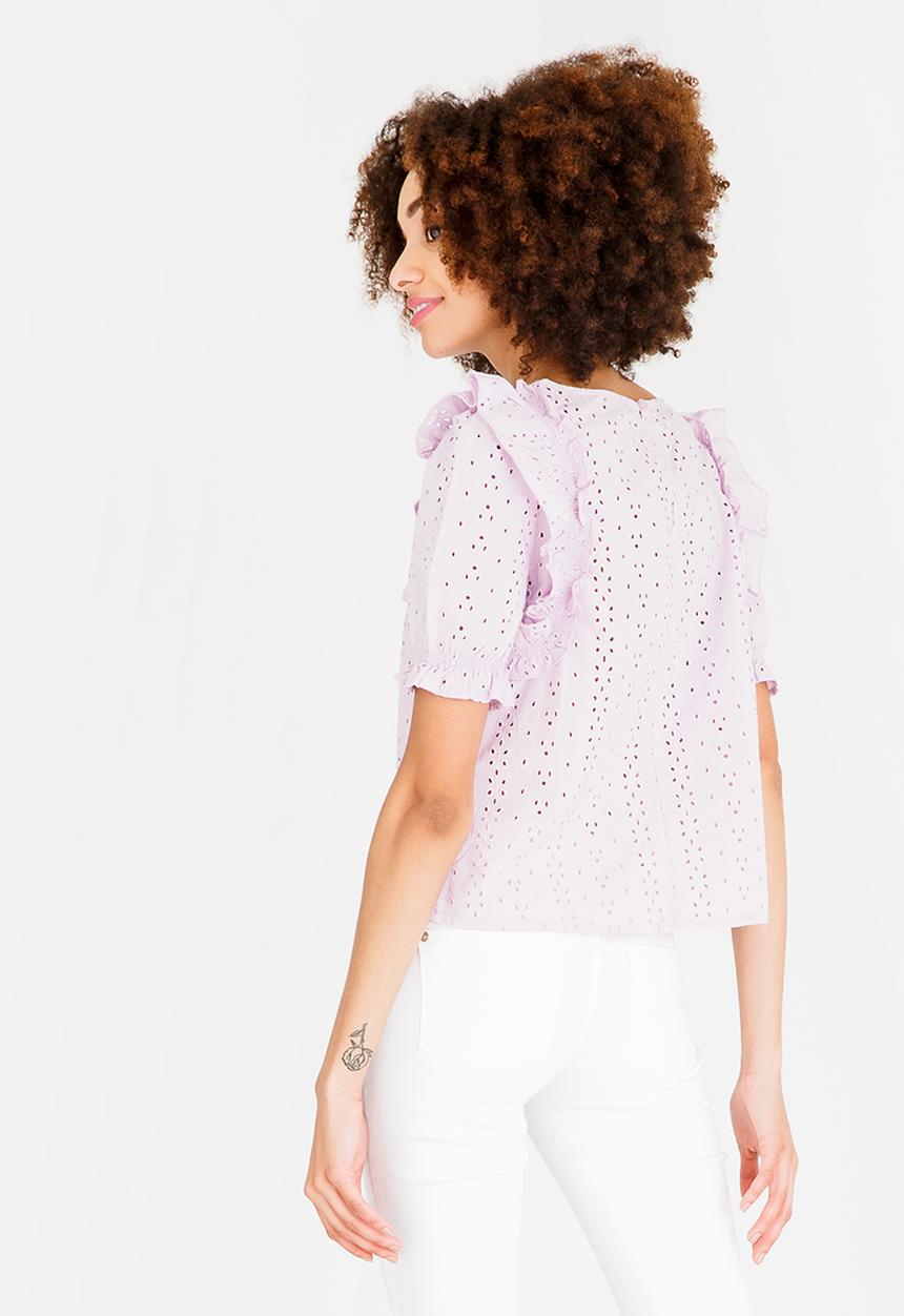 ONLY - Larissa Broderie Top Pale Purple