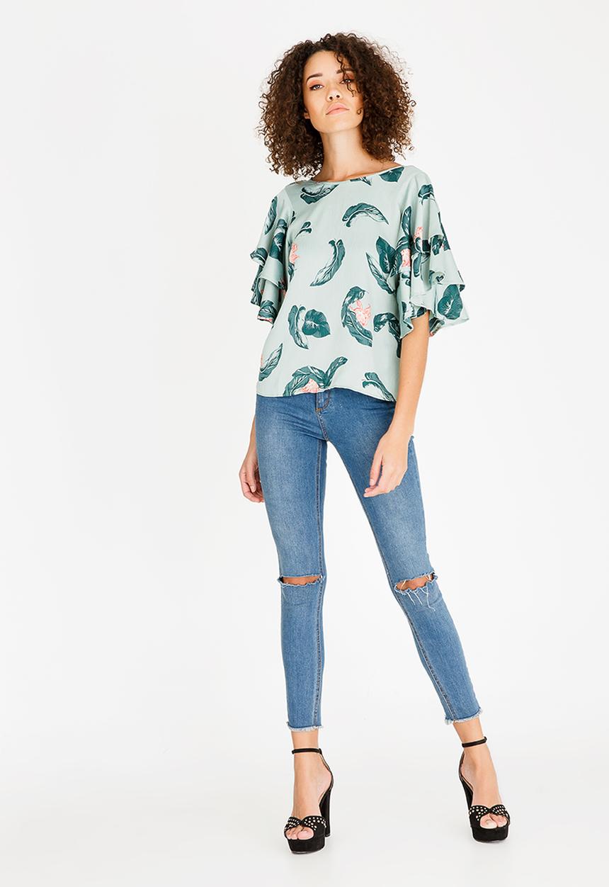 Vero Moda - Kate Ruffle Top Light Green
