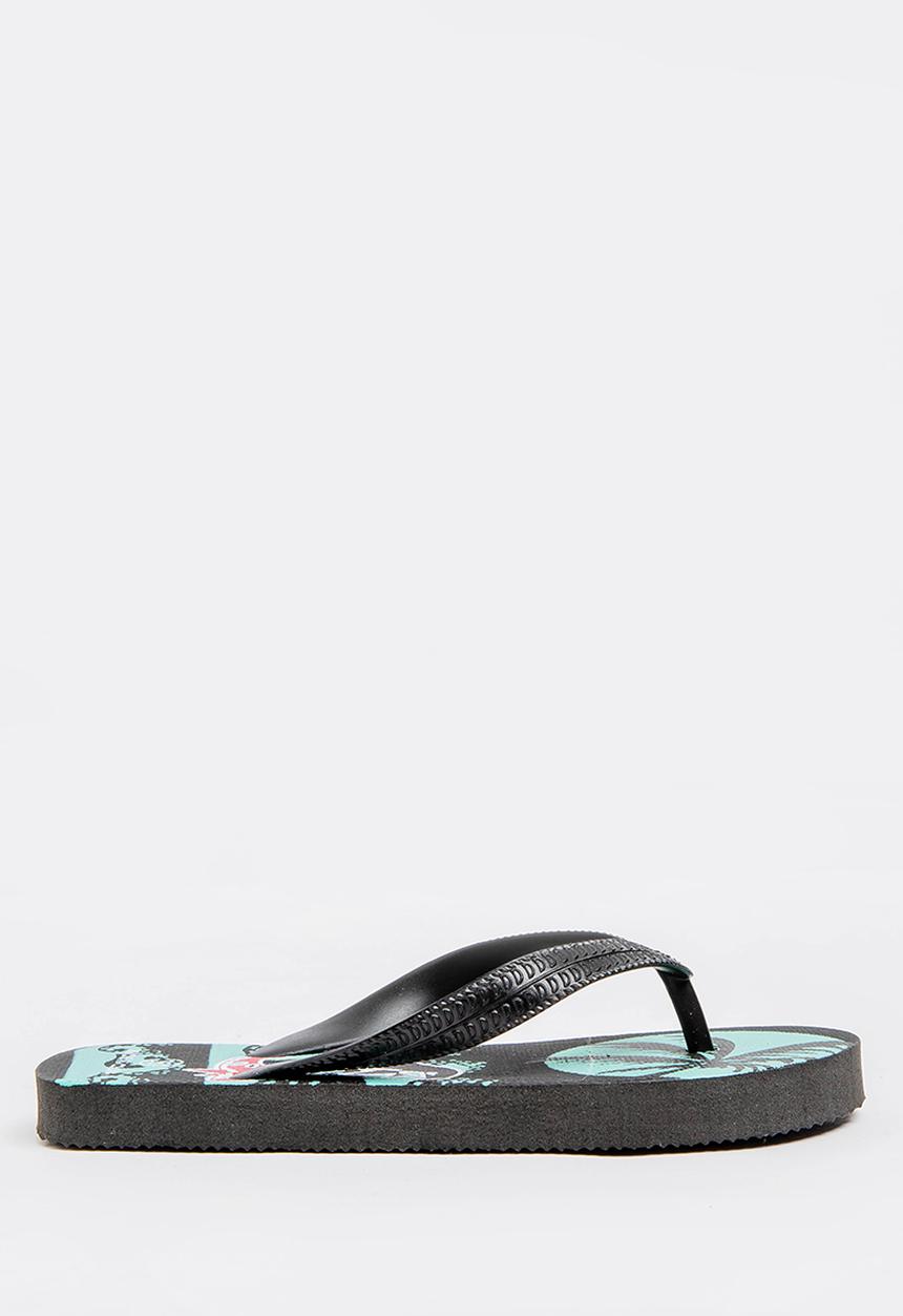 Pop Candy - Printed flip flops - black