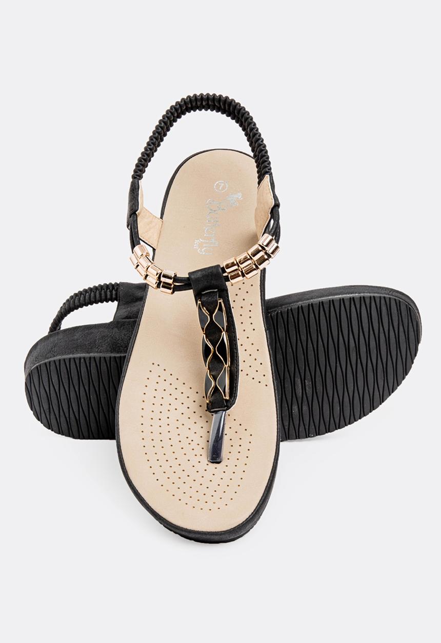 Butterfly Feet - Tiana Thongs Black