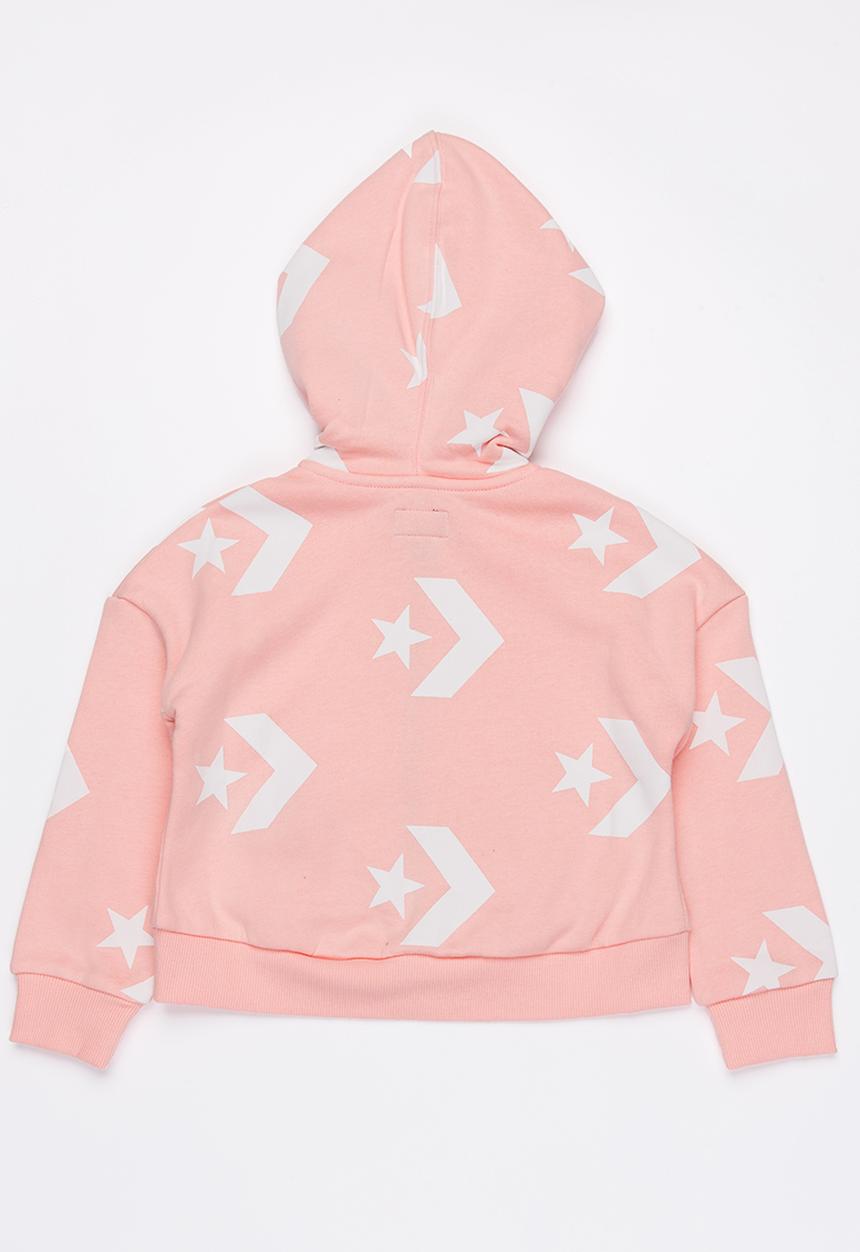 Converse - Star chevron printed full zip hoodie - pink